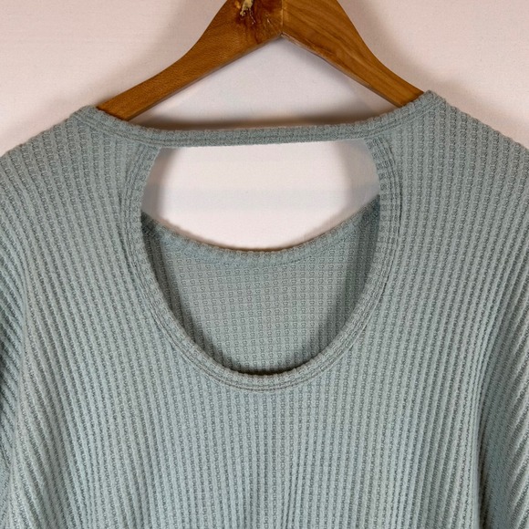NWT Hollister Womens XS Waffle Knit Tie Front‎ Long Sleeve Top Cutout Back - Picture 9 of 11